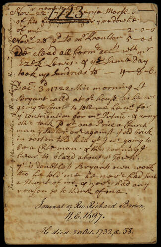 Manuscript Diary of a New Hampshire minister