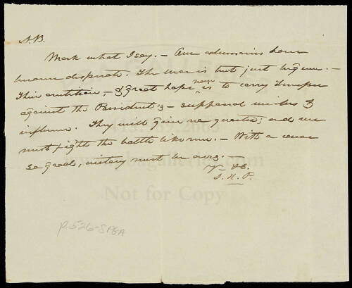 Autograph Note signed by James K. Polk with his initials