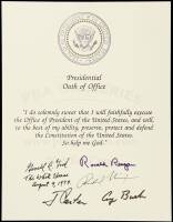 Presidential Oath of Office signed by Presidents Nixon, Ford, Carter, Reagan and Bush (one)