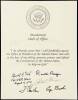 Presidential Oath of Office signed by Presidents Nixon, Ford, Carter, Reagan and Bush (one)