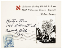 Handmade exhibition announcement by Wallace Berman