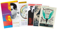 Six promotional photos of Leonard Cohen and his son