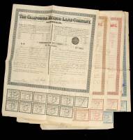 Stock certificates for the California Mexico Land Company