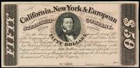 $50 Scrip for the California, New York & European Steamship Company