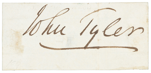 The signature of President John Tyler