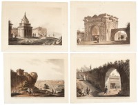 Four hand-colored aquatints of Palestine & North Africa from drawings by Luigi Mayer