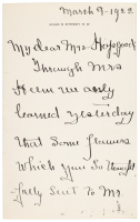 Autograph letter signed by Edith B. Wilson