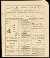 Broadside for 1880 Ladies' International Race at Mechanics Pavilion