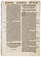 Fifteen continuous leaves from the "Great Bible" of 1540, comprising nearly all of II Chronicles