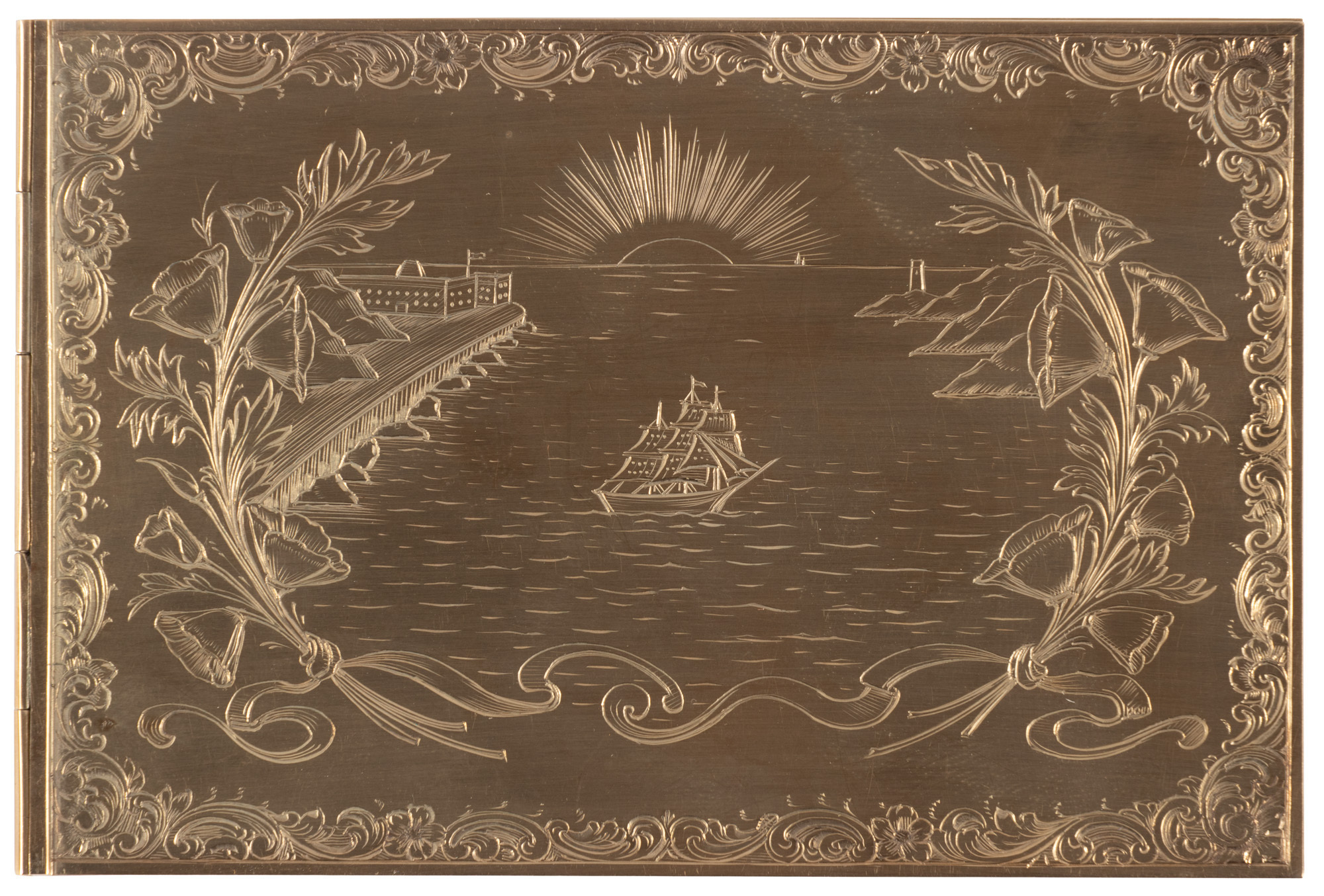 14K Gold Ceremonial Plaque presented to Mayor James Rolph Jr.