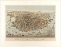 The City of San Francisco. Birds Eye View from the Bay Looking South-West