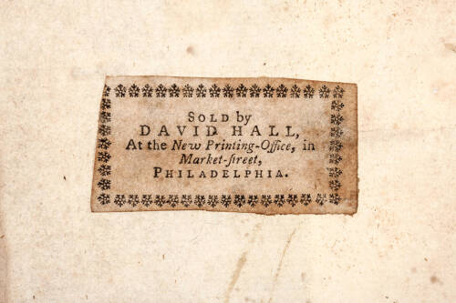 Discourses on Several Public Occasions During the War in America - With the bookseller's ticket of David Hall, printed by Benjamin Franklin