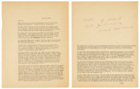 Letter to John Steinbeck celebrating the scientific significance of their Sea of Cortez expedition