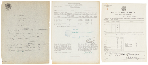 Three documents securing passage to Mexico for the Western Flyer