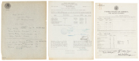 Three documents securing passage to Mexico for the Western Flyer