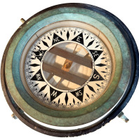 Flying bridge boxed compass from the Western Flyer