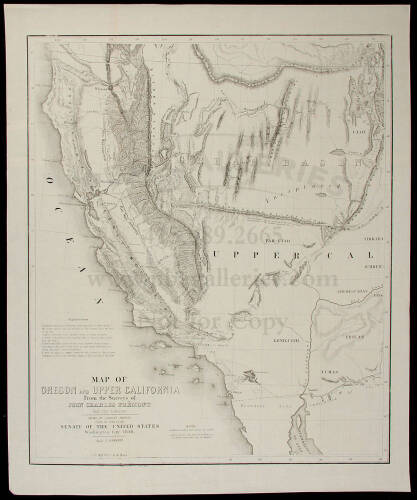 Map of Oregon and Upper California from the Surveys of John Charles Frémont and other Authorities. Drawn by Charles Preuss Under the Order of the Senate of the United States, Washington City, 1848