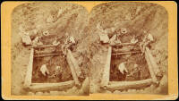Stereoview card of Silver Mining in Colorado, The Greyhound Lode, (Galena)