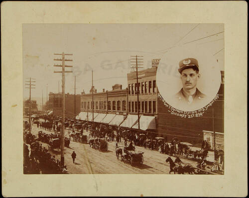 Albumen photograph memorializing the first casualty of the Spokane fire department