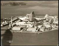 Photograph of the "California Clipper" above Treasure Island