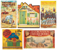 Five cut-out books with historical and domestic themes