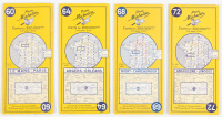 Four folding road maps of regions in France