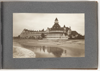 Album with approx. 85 sepia-tone photographs tipped to leaves, recording a trip to California with a few ot\her locales on the return journey