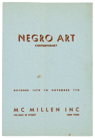 Program for Contemporary Negro Art exhibition, New York City, Oct.16-Nov.7, 1941