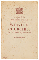 A Speech by The Prime Minister in the House of Commons, August 20th, 1940
