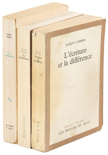 Two books inscribed by Jacques Derrida to Hubert Dreyfus