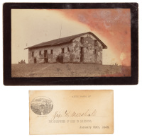 Souvenir card signed by James Marshall, the discoverer of gold in California