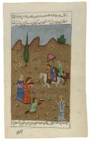 Collection of 34 manuscript leaves with paintings from Persia or Mughal India