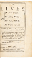 The Lives of Dr. John Donne, Sir Henry Wotton, Mr. Richard Hooker, Mr. George Herbert