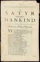 A satyr against mankind&middot; VVritten by a person of honour