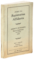 Index to Registration Affidavits, County of Marin, State of California, November 1930 (cover title)