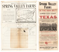 Maps-Plat, showing location of Spring Valley Farms [with] Spring Valley Farms in the Rain Belt of the Lower Gulf Coast of Texas