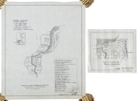 Two manuscript maps of gold dredging fields in Oroville, Butte County