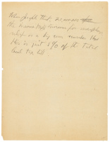 Pencil note by Franklin D. Roosevelt regarding income tax and unemployment relief