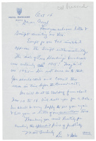 Letter from Lee de Forest to "Carl" regarding a radio (or television?) script on De Forest's Life
