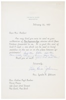 Typed letter signed from Lady Bird Johnson to Isabel Leighton