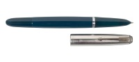PARKER 51: Blue Fountain Pen, Chrome Cap, 1944