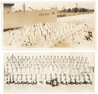 Two panoramic photographs of Company 771 taken at the U.S. Naval Training Center in Great Lakes, IL
