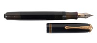 OSMIA: Guilloched Black Resin Fountain Pen, 1940s