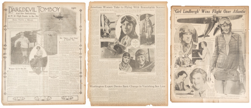 Twelve newspapers covering woman pioneers of aviation