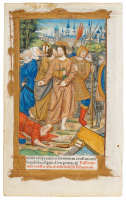 Illuminated printed hours leaf on vellum