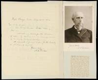 Autograph Letter signed by Amos Dolbear, plus signed photograph portrait of him