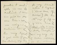Autograph Letter signed by Henry James, to Mrs. DeFriese