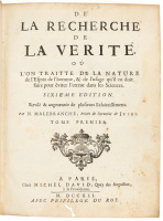 De la Recherche de la Verite, ou l'on Traite de la Nature de l'Esprit de l'Homme, & de l'Usage qu'il en Doit