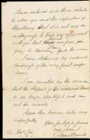 Autograph Letter signed by Daniel O'Connell, to Rev. Thomas Lee, regarding the quest for Irish freedom