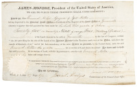 Land grant signed by James Monroe